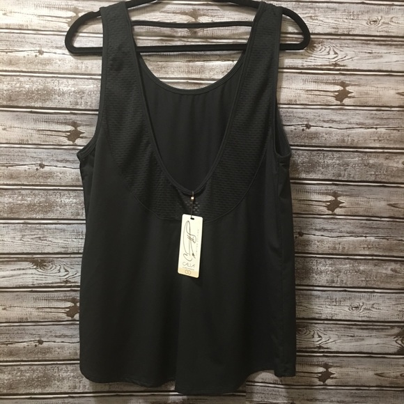 Calia Open Back Black Mesh Workout Tank Top XL - Picture 2 of 8